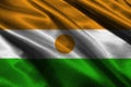 Niger national flag 3D illustration symbol. Niger flag