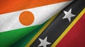Niger and Saint Kitts and Nevis two flags textile cloth, fabric texture