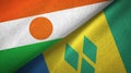Niger and Saint Vincent and the Grenadines two flags textile cloth