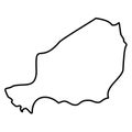 Niger - solid black outline border map of country area. Simple flat vector illustration