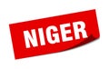 Niger sticker. Niger square peeler sign.