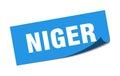 Niger sticker. Niger square peeler sign.
