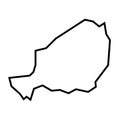 Niger vector country map thick outline icon