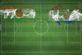 Niger vs Paraguay Soccer Match, national colors, national flags, soccer field, football game, Copy space