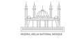 Nigeria, Abuja National Mosque, travel landmark vector illustration