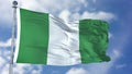 Nigeria Flag in a Blue Sky Royalty Free Stock Photo