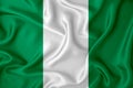 Nigeria flag. Blue viral cells, pandemic influenza virus epidemic infection, coronavirus, infection concept. 3d-rendering