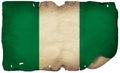 Nigeria Flag On Old Paper