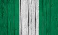 Nigeria Flag Over Wood Planks