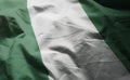 Nigeria Flag Rumpled Close Up