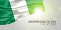 Nigeria happy independence day vector banner, greeting cardn