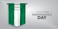 Nigeria independence day greeting card, banner, vector illustration