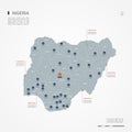 Nigeria infographic map vector illustration.