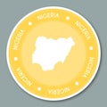 Nigeria label flat sticker design.