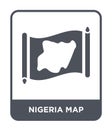 nigeria map icon in trendy design style. nigeria map icon isolated on white background. nigeria map vector icon simple and modern Royalty Free Stock Photo