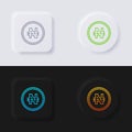 Nigeria naira currency symbol coin button icon set, Multicolor neumorphism button soft UI Design for Web design, Application UI