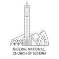 Nigeria, National , Church Of Nigeria travel landmark vector illustration