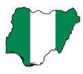 Nigeria Outline Flag Map