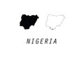 Nigeria outline map country shape