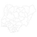 Nigeria political map of administrative divisions