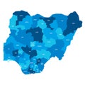 Nigeria political map of administrative divisions