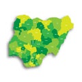 Nigeria political map of administrative divisions