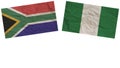 Nigeria and South Africa Flags Together Paper Texture Illustration