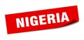 Nigeria sticker. Nigeria square peeler sign.