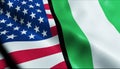 Nigeria and USA Merged Flag Together A Concept of Realations
