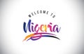 Nigeria Welcome To Message in Purple Vibrant Modern Colors.