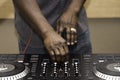 Nigerian African Amerian Disk Jockey at party Royalty Free Stock Photo