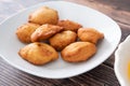 Nigerian Deep Fried Akara beancake served with Custard Royalty Free Stock Photo