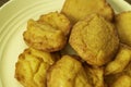 Nigerian Deep Fried Beancake - Akara ready to eat on Yellow Plate