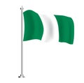 Nigerian Flag. Isolated Wave Flag of Nigeria Country