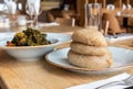 Nigerian Food: Delicious  Eba with in background Royalty Free Stock Photo