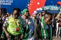 Nigerian football fans at the FIFA festival in St. Petersburg