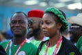 Nigerian football fans in Saint Petersburg, Russia during FIFA World Cup 2018