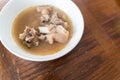 Nigerian Goat Meat Pepper soup served in a white bowl Royalty Free Stock Photo