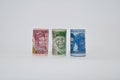 Display of Three rolled Naira notes Royalty Free Stock Photo