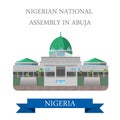 Nigerian National Assembly in Abuja Flat vector il Royalty Free Stock Photo