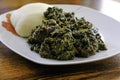 Nigerian Ponded yam served with Afang Soup