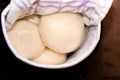 Nigerian pounded yam kept in food warmer before eating