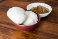 Nigerian Pounded yam wrapped in plastic served with Banga Soup