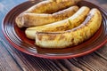 Nigerian Roasted Plantains - Boli - ready to eat Royalty Free Stock Photo