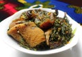 Nigerian Vegetable soup with shaki and kpomo