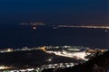 Night Aereial view of Green Point Stadium Royalty Free Stock Photo