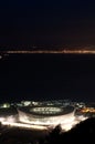 Night Aereial view of Green Point Stadium Royalty Free Stock Photo