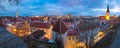 Night aerial cityscape of Tallinn, Estonia Royalty Free Stock Photo