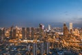 Night aerial shot of city Royalty Free Stock Photo