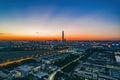 Night aerial shot of city suburbs Royalty Free Stock Photo